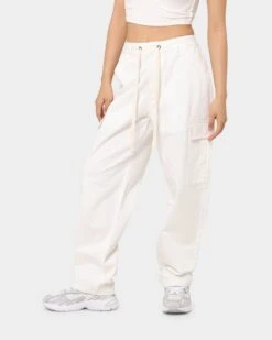 MNML Women's Baggy Cargo Pants Off White -Mitchell & Ness Shop 03010298 YO007 womens 0060