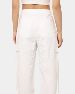MNML Women's Baggy Cargo Pants Off White -Mitchell & Ness Shop 03010298 YO007 womens 0080