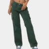 MNML Chloe Mid Rise Cargo Jeans Green 1 MNML Chloe Mid Rise Cargo Jeans Green -Mitchell & Ness Shop 03010712 YG600 womens 0010