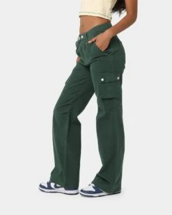 MNML Chloe Mid Rise Cargo Jeans Green -Mitchell & Ness Shop 03010712 YG600 womens 0060