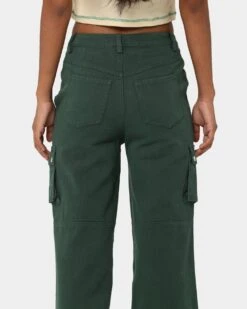 MNML Chloe Mid Rise Cargo Jeans Green -Mitchell & Ness Shop 03010712 YG600 womens 0080