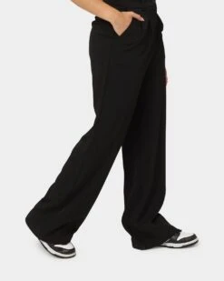 MNML Women's Wide Leg Pants Black -Mitchell & Ness Shop 03010714 YB001 womens 030