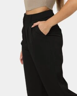 MNML Women's Wide Leg Pants Black -Mitchell & Ness Shop 03010714 YB001 womens 040