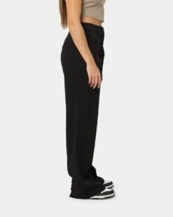MNML Women's Wide Leg Pants Black -Mitchell & Ness Shop 03010714 YB001 womens 050