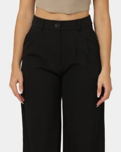 MNML Women's Wide Leg Pants Black -Mitchell & Ness Shop 03010714 YB001 womens 070