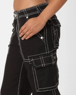 True Religion Women's Big T Cargo Pants Coal -Mitchell & Ness Shop 03010924 YC507 womens 0040