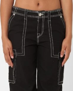 True Religion Women's Big T Cargo Pants Coal -Mitchell & Ness Shop 03010924 YC507 womens 0070