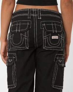 True Religion Women's Big T Cargo Pants Coal -Mitchell & Ness Shop 03010924 YC507 womens 0080