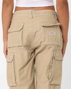 True Religion Big T Classic Cargo Pants Travertine -Mitchell & Ness Shop 03010936 YT077 womens 0080