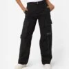 X-Girl Women's Denim Mixed Pants Black 2 X-Girl Women's Denim Mixed Pants Black -Mitchell & Ness Shop 03011031 YB001 womens 010