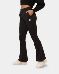 Puma Women's Classics Flared Trackpants Puma Black -Mitchell & Ness Shop 03011138 YP943 womens 0060