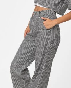 X-Girl Women's Peels Painter Pants Black/White -Mitchell & Ness Shop 03011142 YN200 womens 00120