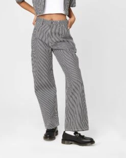 X-Girl Women's Peels Painter Pants Black/White -Mitchell & Ness Shop 03011142 YN200 womens 00130
