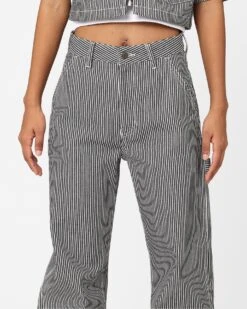 X-Girl Women's Peels Painter Pants Black/White -Mitchell & Ness Shop 03011142 YN200 womens 00150