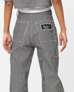 X-Girl Women's Peels Painter Pants Black/White -Mitchell & Ness Shop 03011142 YN200 womens 00160