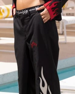 Loiter Western Trouser Black -Mitchell & Ness Shop 03011306 YB001 womens 0000040