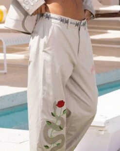 Loiter Western Trouser Off White 4 Loiter Western Trouser Off White -Mitchell & Ness Shop 03011306 YO007 womens 000030