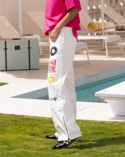 Loiter Patchwork Double Knee Pants Off White 7 Loiter Patchwork Double Knee Pants Off White -Mitchell & Ness Shop 03011408 YO007 womens 0060