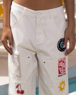 Loiter Patchwork Double Knee Pants Off White 8 Loiter Patchwork Double Knee Pants Off White -Mitchell & Ness Shop 03011408 YO007 womens 0070