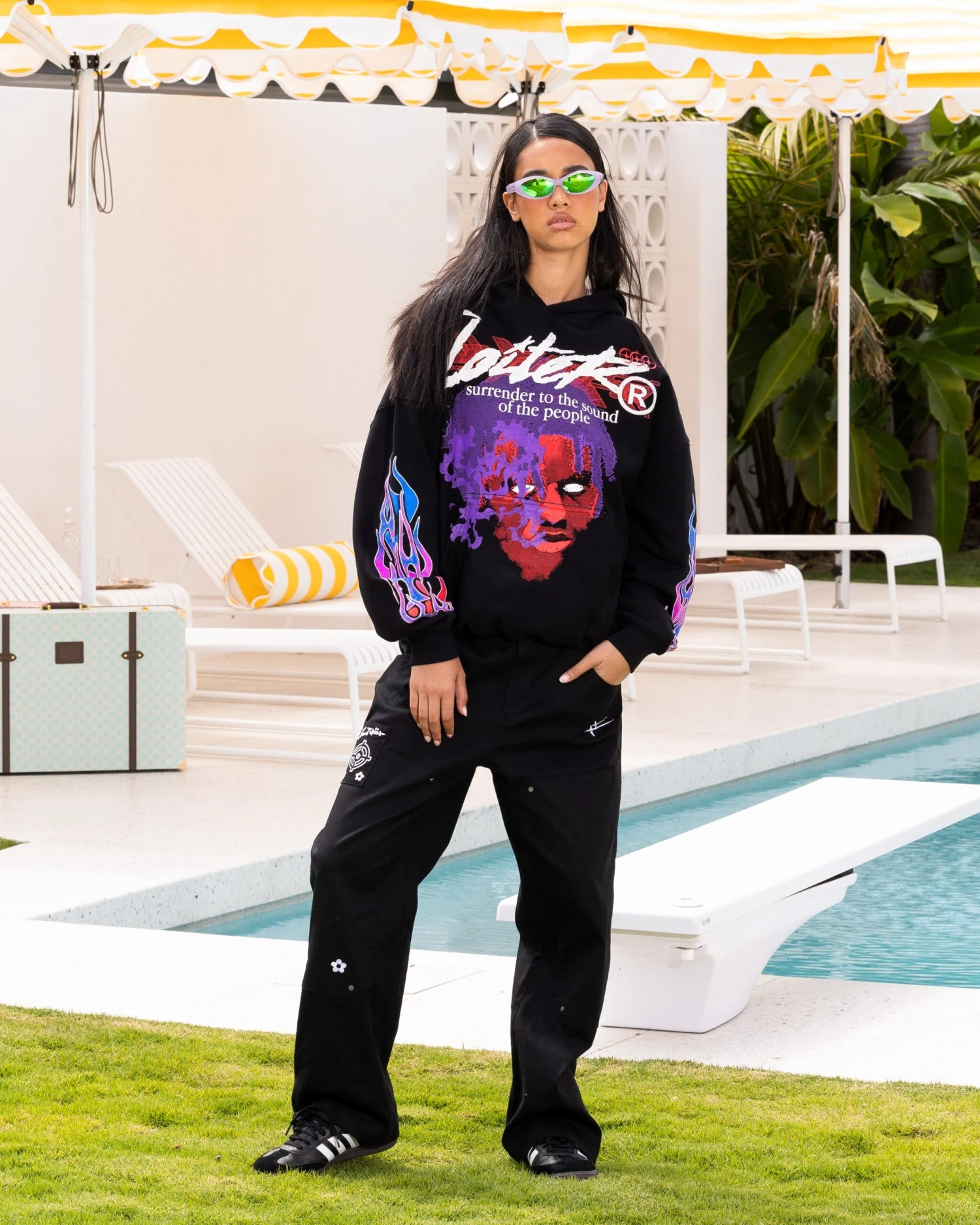 Loiter Alter Double Knee Pants Black Loiter Alter Double Knee Pants Black -Mitchell & Ness Shop 03011409 YB001 womens 0020 scaled