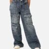 True Religion Women's Jessie Baggy Cargo Big T Jeans Sensation