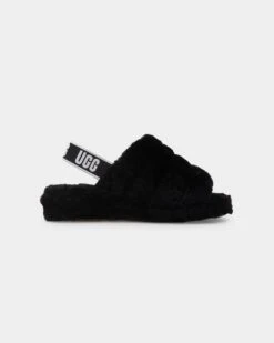 Ugg Boots Women's Fluff Yeah Slide Black -Mitchell & Ness Shop 05010699 YB001 default 0040 copy