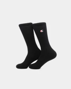 Champion 3 Pack C Logo Crew Socks Black -Mitchell & Ness Shop 06008261 YB001 default 00030