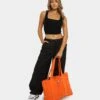 X-Large Unisex Cord Tote Bag Orange -Mitchell & Ness Shop 06009767 YO200 womens 001