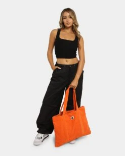 X-Large Unisex Cord Tote Bag Orange