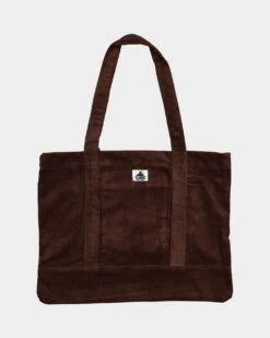 X-Large Unisex Cord Tote Bag Brown