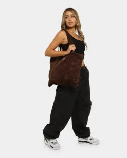 X-Large Unisex Cord Tote Bag Brown 4 X-Large Unisex Cord Tote Bag Brown -Mitchell & Ness Shop 06009767 YX300 womens 0016