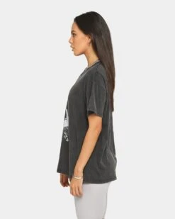 WILLIE NELSON Finger Short Sleeve Vintage T-Shirt Washed Black -Mitchell & Ness Shop 08000475 YW607 womens 0070