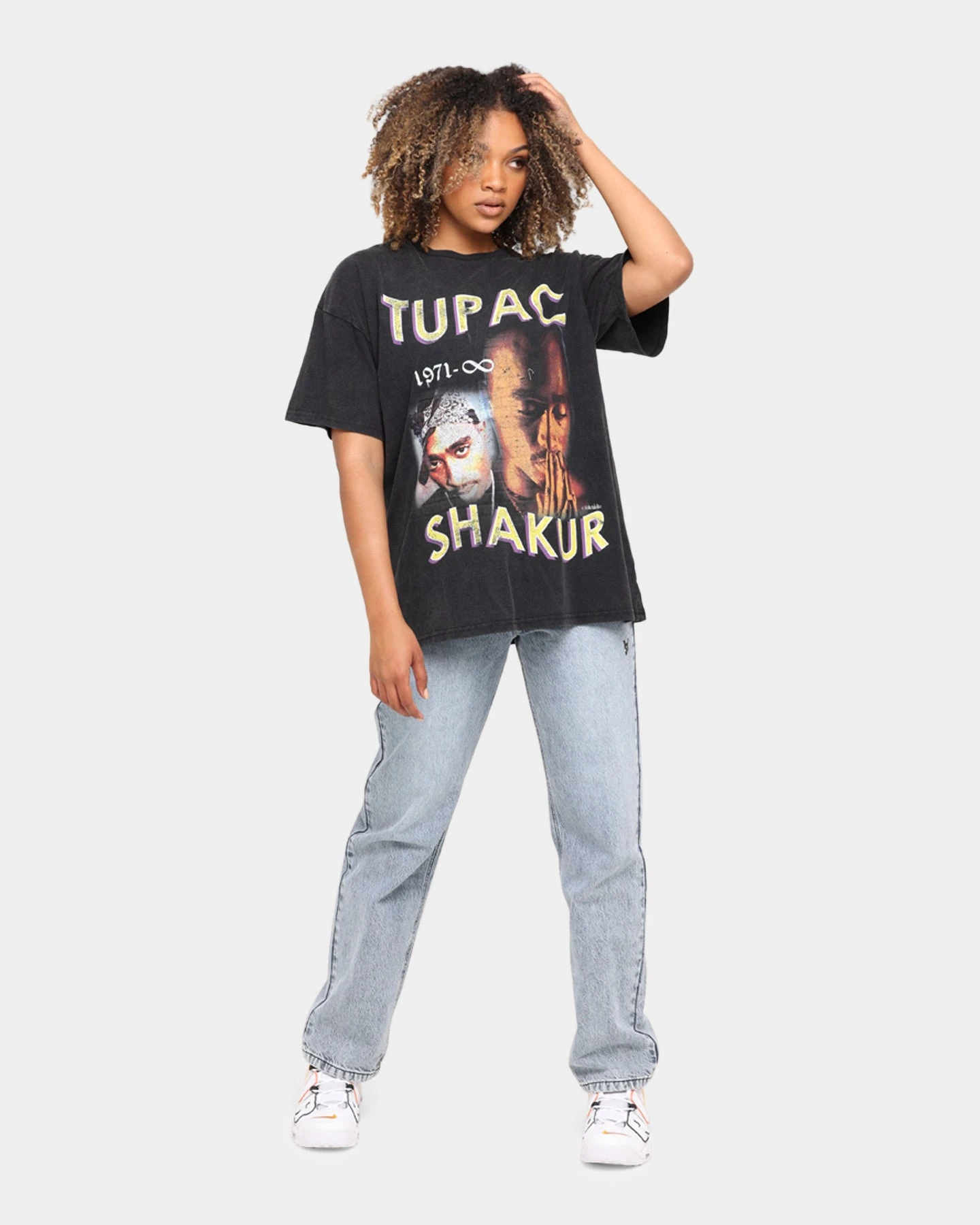 TUPAC 1971 Infinity Short Sleeve Vintage T-Shirt Black TUPAC 1971 Infinity Short Sleeve Vintage T-Shirt Black -Mitchell & Ness Shop 08000518 YB001 womens 0030