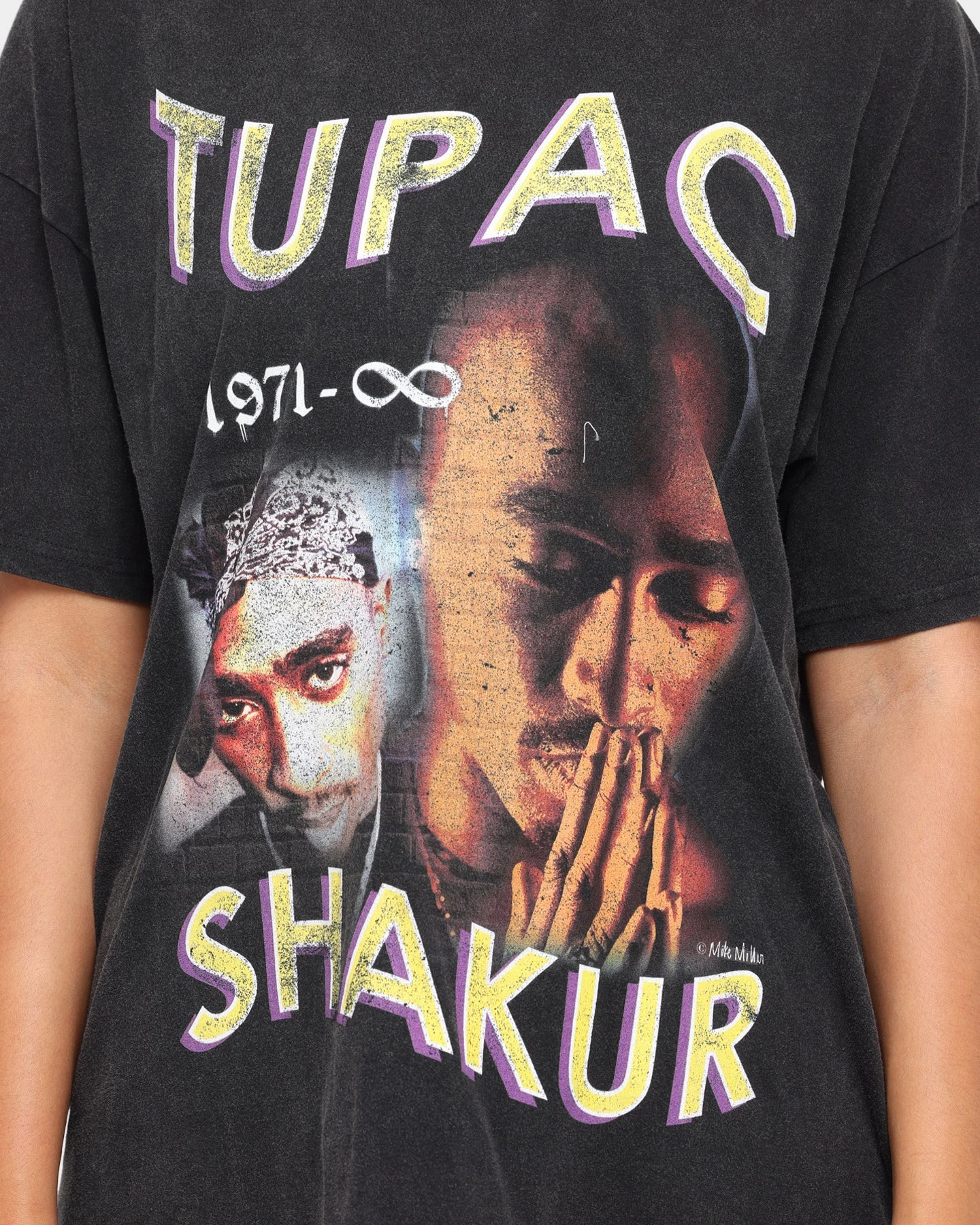 TUPAC 1971 Infinity Short Sleeve Vintage T-Shirt Black TUPAC 1971 Infinity Short Sleeve Vintage T-Shirt Black -Mitchell & Ness Shop 08000518 YB001 womens 0040