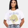 Bravado Women's Meow Short Sleeve T-Shirt White 1 Bravado Women's Meow Short Sleeve T-Shirt White -Mitchell & Ness Shop 08000525 YW100 womens 0020