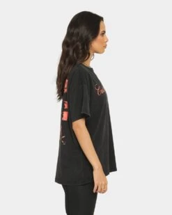 BOB MARLEY Catch A Fire T-Shirt Washed Black -Mitchell & Ness Shop 08000559 YW607 womens 0060