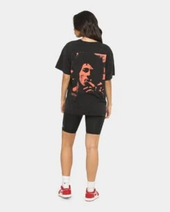 BOB MARLEY Catch A Fire T-Shirt Washed Black -Mitchell & Ness Shop 08000559 YW607 womens 0090