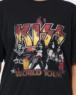 KISS Bravado Women's Hotter Than Hell T-Shirt Black -Mitchell & Ness Shop 08000620 YB001 womens 0030