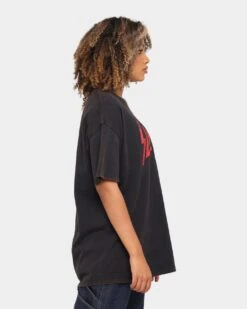 Slayer Classic Logo Vintage T-Shirt Black Wash -Mitchell & Ness Shop 08000644 YB295 womens 0060