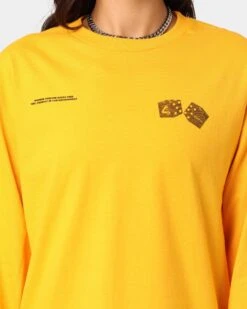 4HUNNID Roll The Dice Long Sleeve T-Shirt Mustard 4 4HUNNID Roll The Dice Long Sleeve T-Shirt Mustard -Mitchell & Ness Shop 08000654 YM017 womens 0030