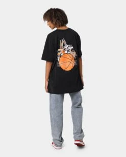 Space Jam Basketball Vintage T-Shirt Washed Black -Mitchell & Ness Shop 08000664 YW607 womens 0080