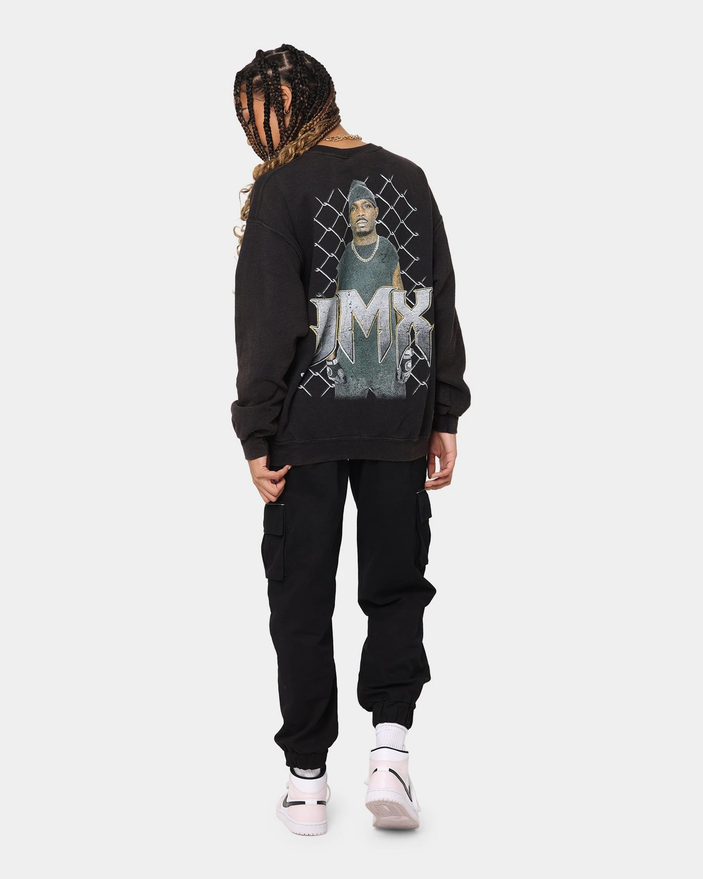 DMX X Fence Vintage Crew Black Wash DMX X Fence Vintage Crew Black Wash -Mitchell & Ness Shop 08000758 YB295 womens 0020