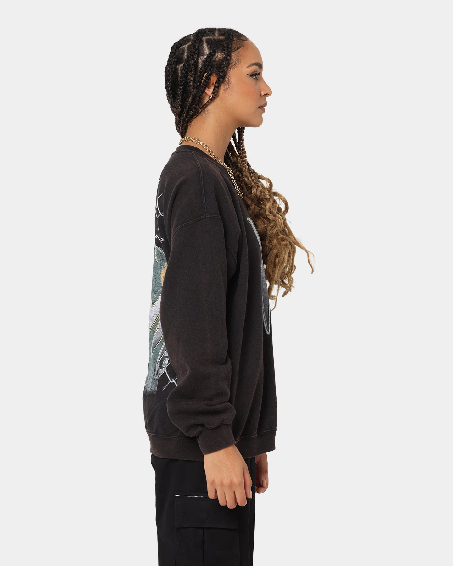 DMX X Fence Vintage Crew Black Wash DMX X Fence Vintage Crew Black Wash -Mitchell & Ness Shop 08000758 YB295 womens 0050