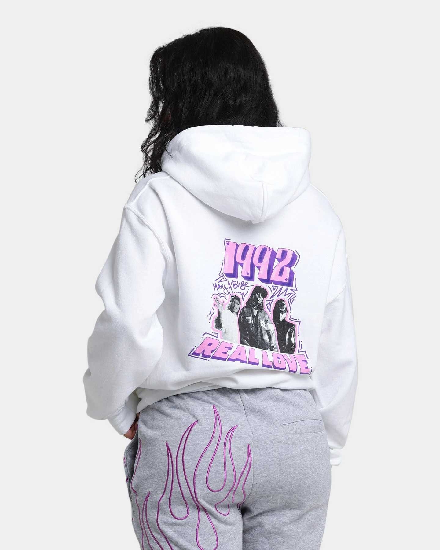 Mary J. Blige Real Love Hoodie White Mary J. Blige Real Love Hoodie White -Mitchell & Ness Shop 08000769 YW100 womens 0010