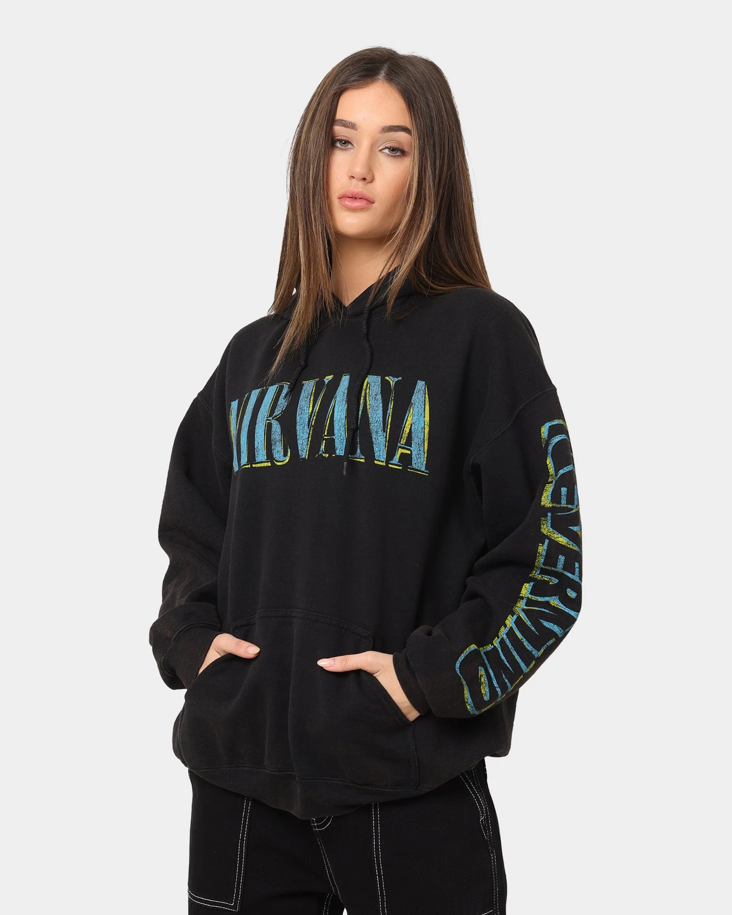 Nirvana Nevermind Hoodie Black Wash Nirvana Nevermind Hoodie Black Wash -Mitchell & Ness Shop 08000783 YB295 womens 0010