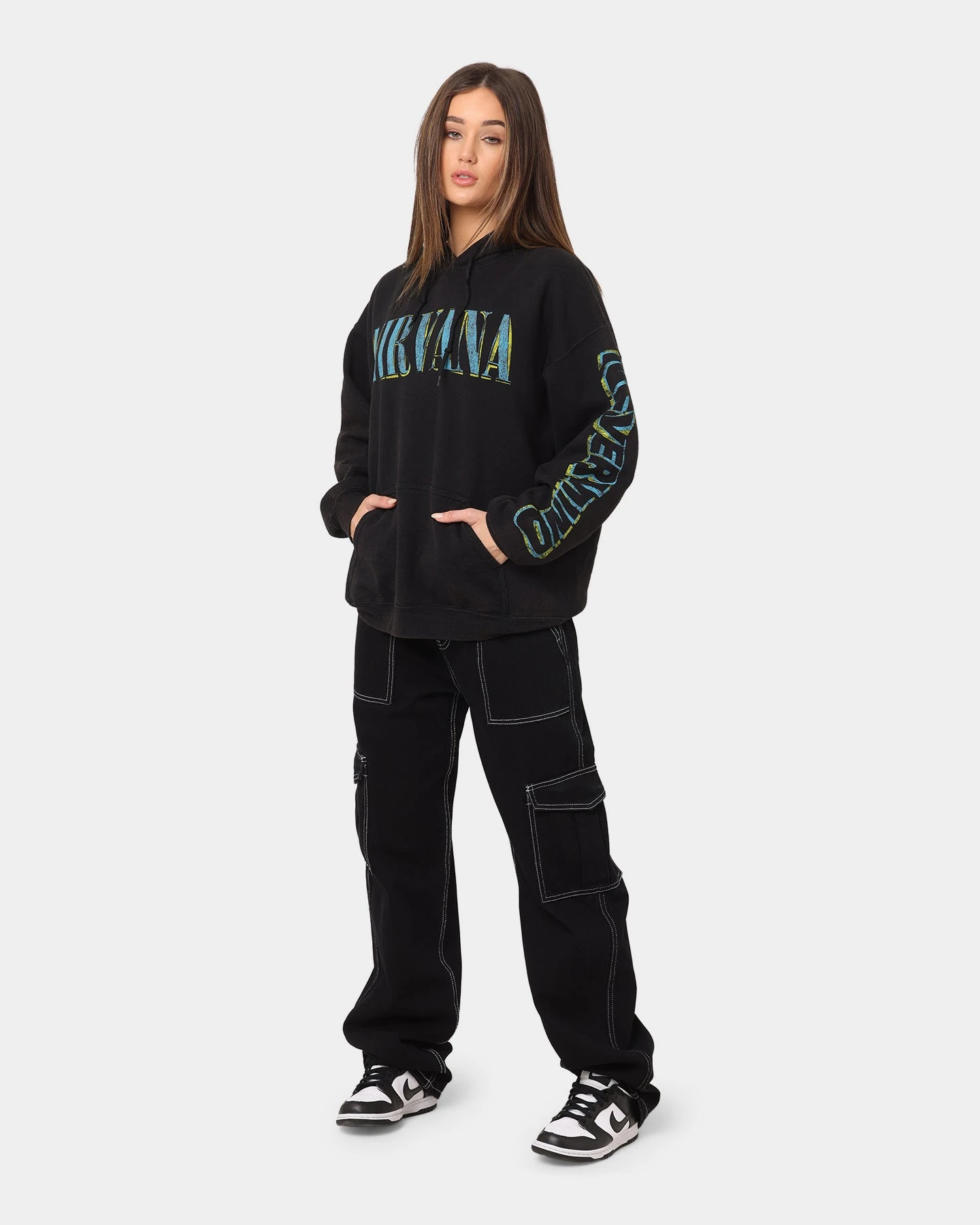 Nirvana Nevermind Hoodie Black Wash Nirvana Nevermind Hoodie Black Wash -Mitchell & Ness Shop 08000783 YB295 womens 0020