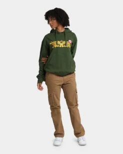 Guns N Roses Gun Logo Hoodie Forest Green -Mitchell & Ness Shop 08000789 YF006 womens 0020