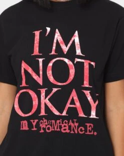 My Chemical Romance I'm Not Okay T-Shirt Black -Mitchell & Ness Shop 08000816 YB001 womens 0030