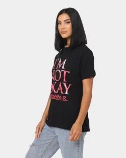My Chemical Romance I'm Not Okay T-Shirt Black -Mitchell & Ness Shop 08000816 YB001 womens 0060