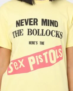 Sex Pistols Never Mind The Bollocks T-Shirt Yellow -Mitchell & Ness Shop 08000818 YY001 womens 0030